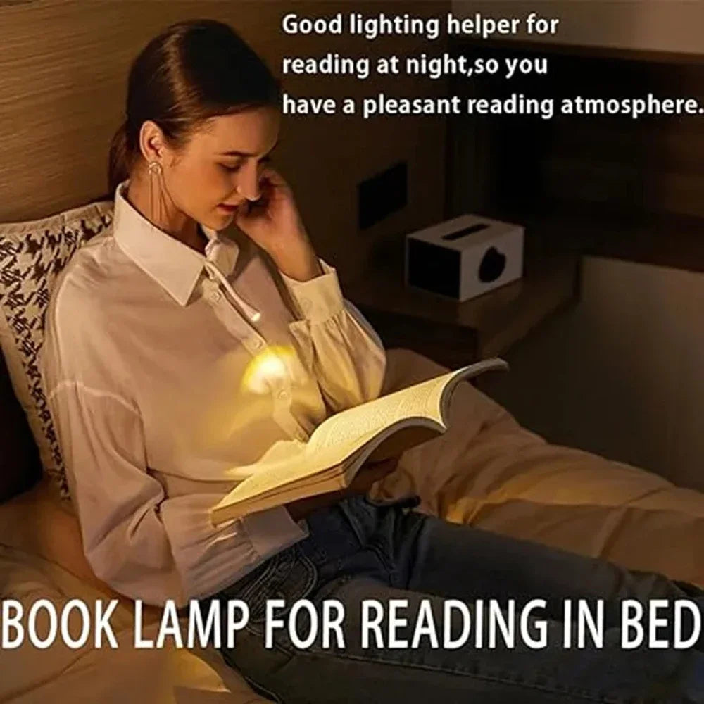 Mini LED Book Light – 3 Color, Rechargeable, Adjustable Clip