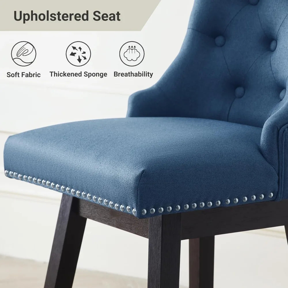 Set of 3 Modern 26" Upholstered Swivel Counter Stools