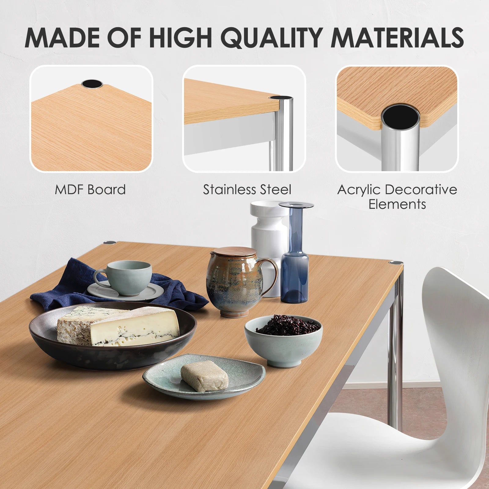 Modern Wood & Glass Coffee Table for Living Room