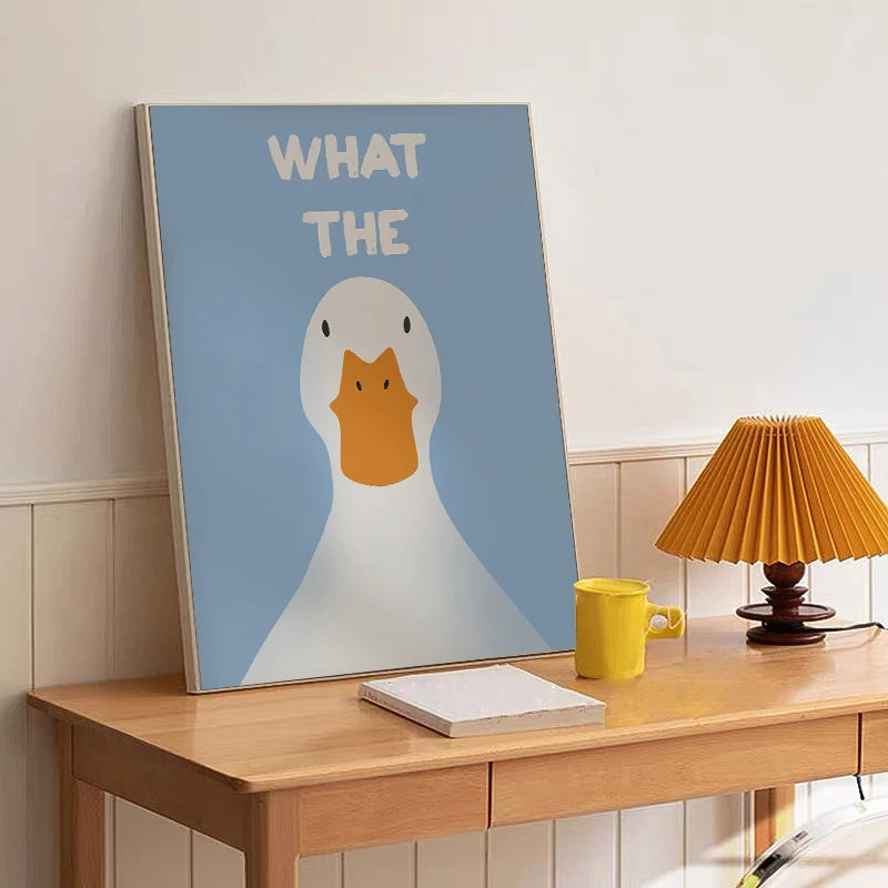 Funny Duck Canvas Poster – Cute Animal Wall Art