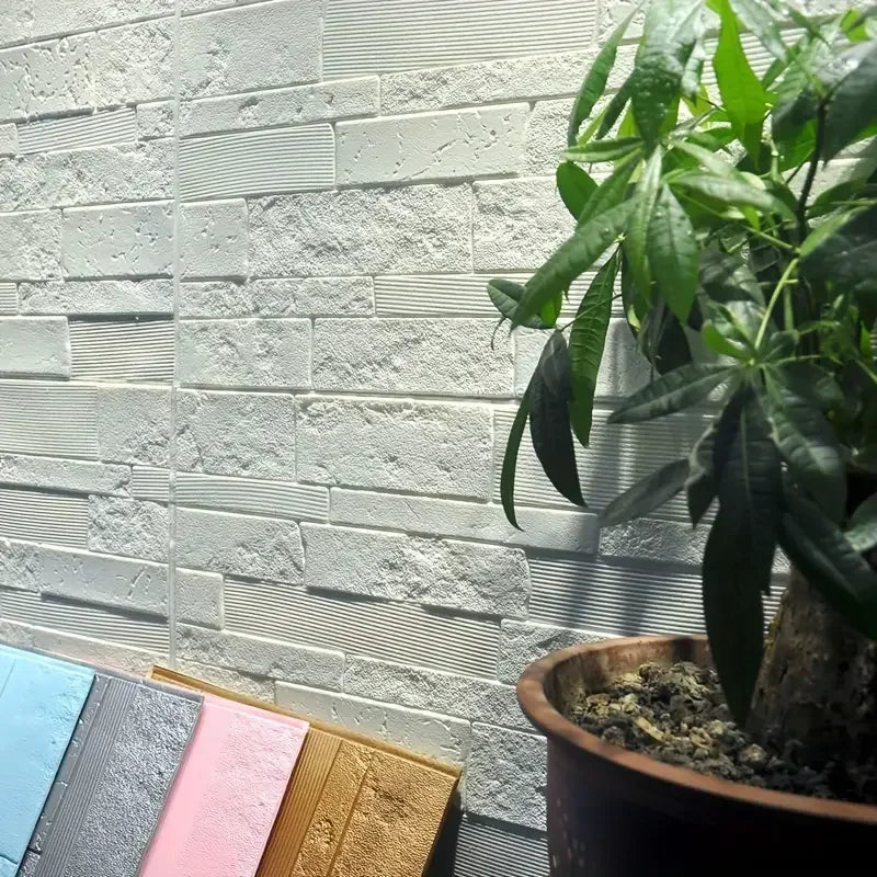 3D Brick Wall Stickers – Self-Adhesive Waterproof Panels, 35×35cm