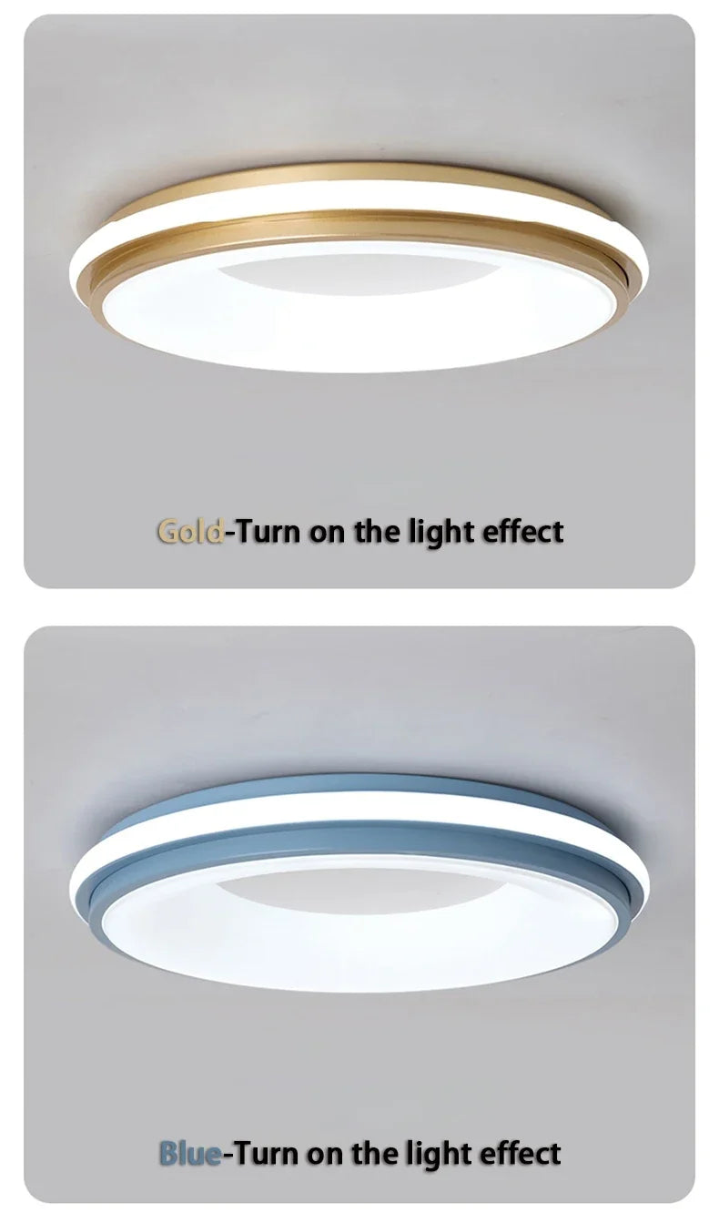 Nordic LED Ceiling Light – Modern Macaron Circular Lamp