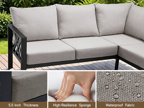 6-Piece Outdoor Patio Furniture Set with Coffee Table