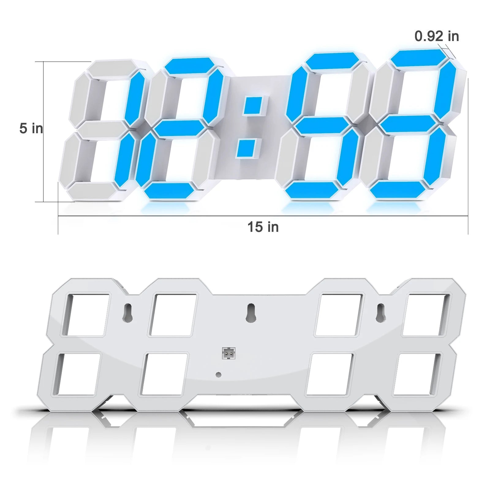 3D LED Digital Wall Clock with Remote & Alarm