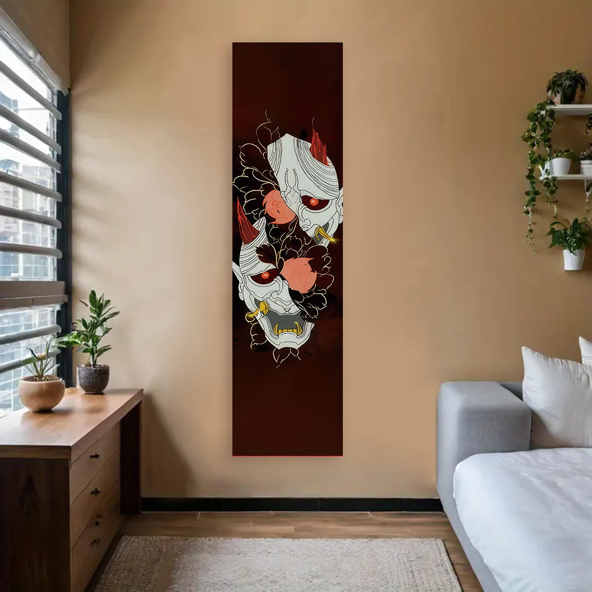 Japanese Ocean Waves Tapestry – Red Sun Wall Hanging