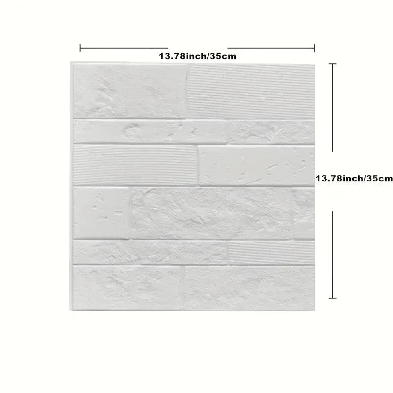 3D Brick Wall Stickers – Self-Adhesive Waterproof Panels, 35×35cm