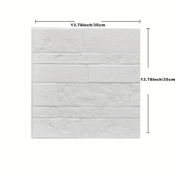 3D Brick Wall Stickers – Self-Adhesive Waterproof Panels, 35×35cm