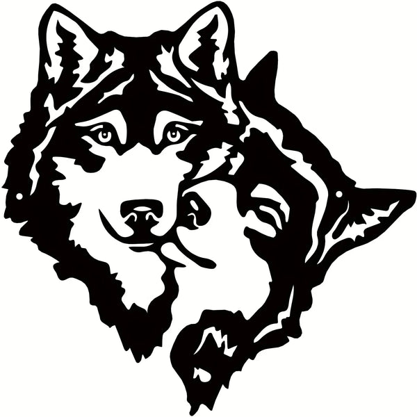 Wolf Mate Black Metal Wall Art – Modern Indoor & Outdoor Sculpture