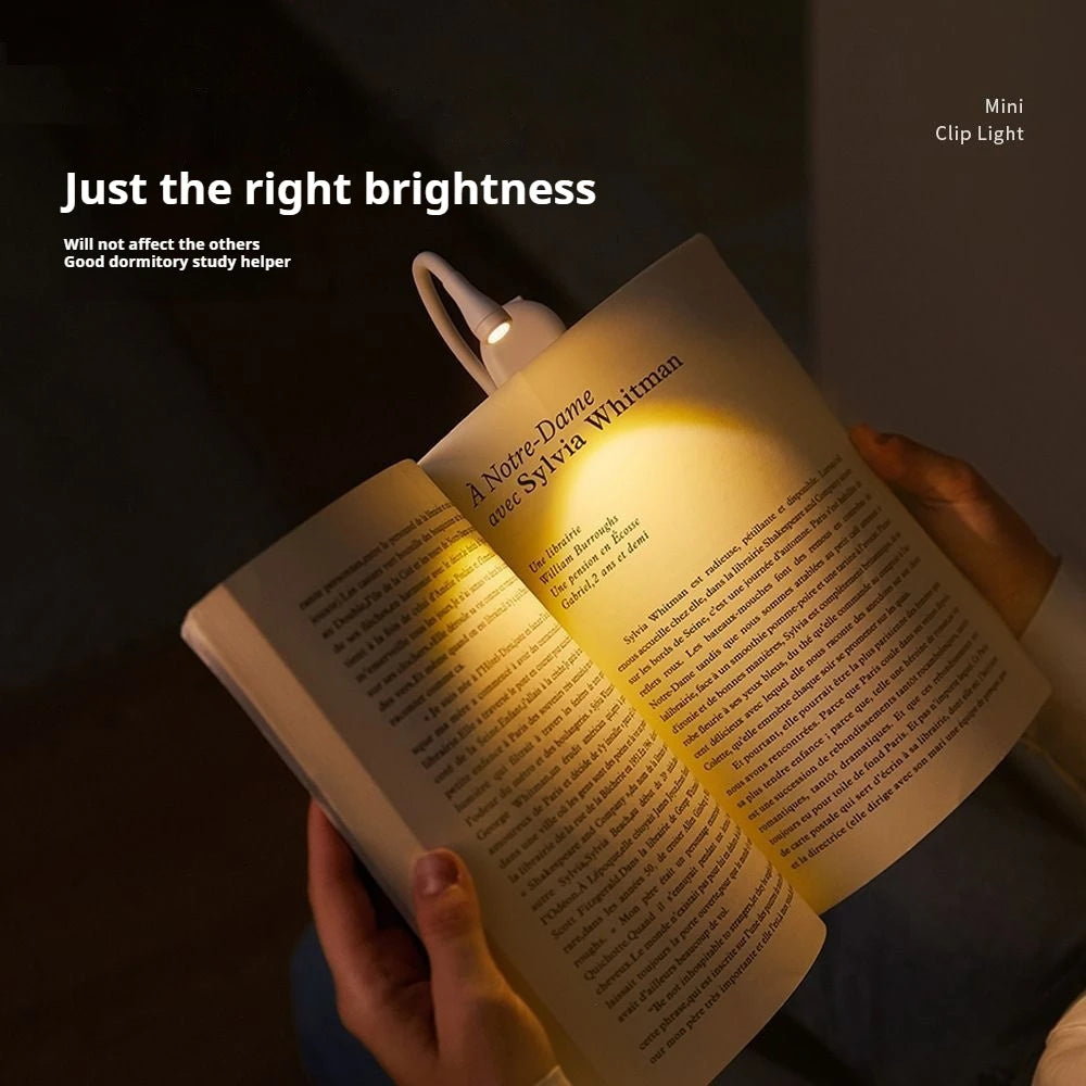 Mini LED Book Light – 3 Color, Rechargeable, Adjustable Clip