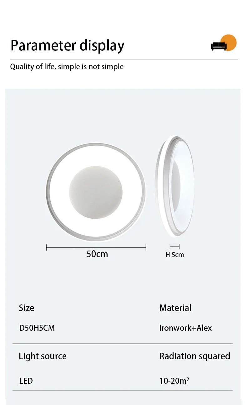 Nordic LED Ceiling Light – Modern Macaron Circular Lamp