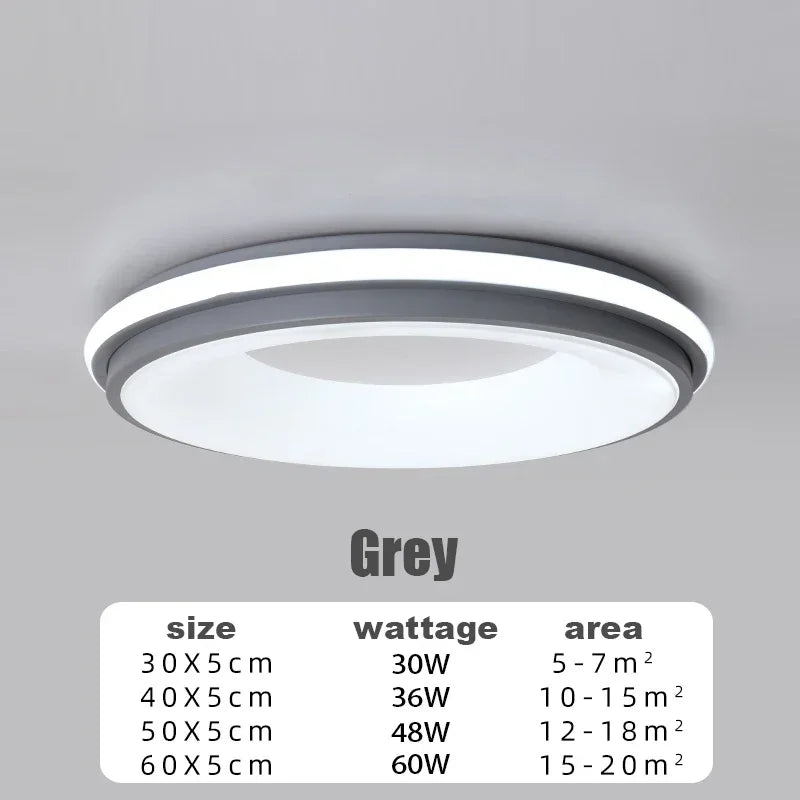 Nordic LED Ceiling Light – Modern Macaron Circular Lamp