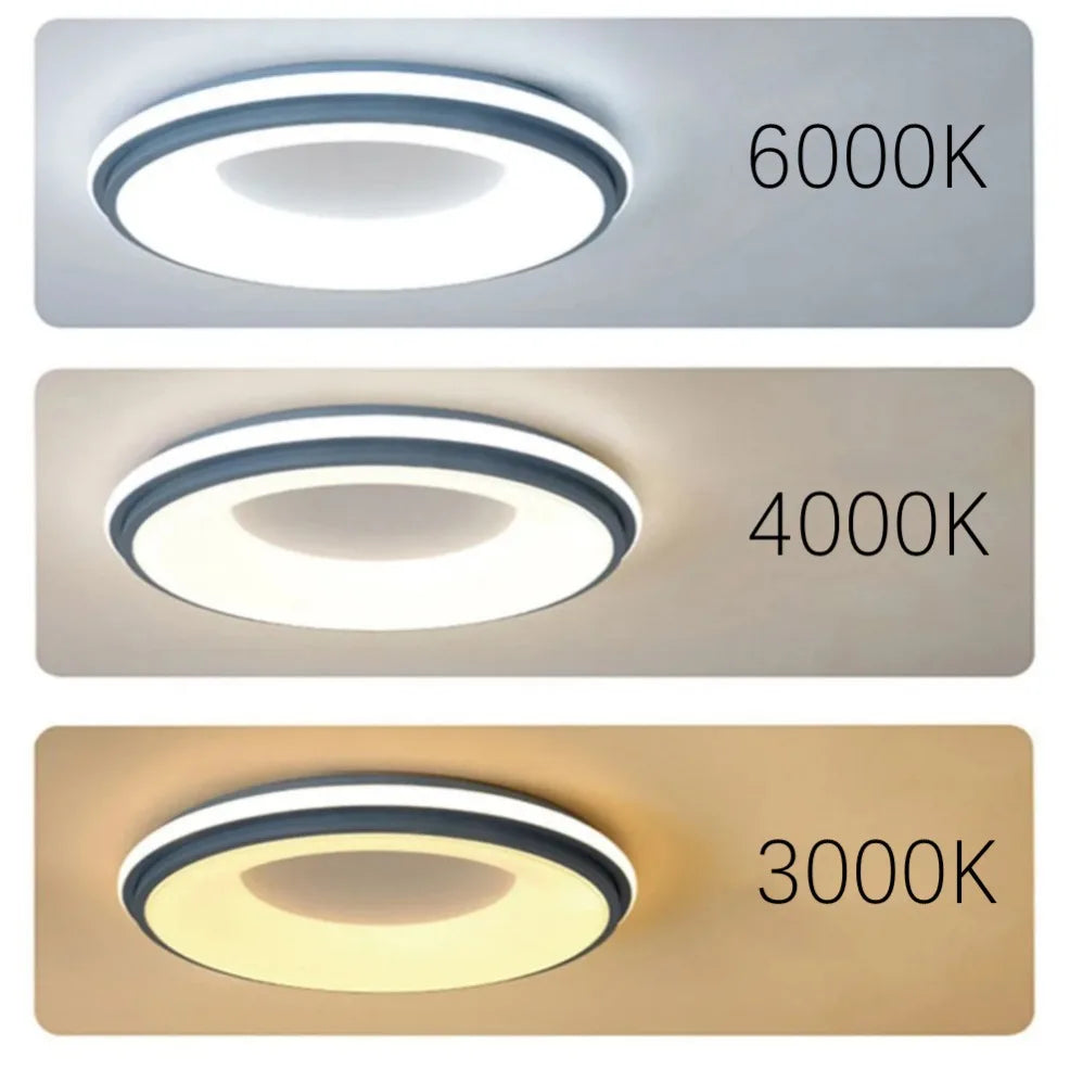 Nordic LED Ceiling Light – Modern Macaron Circular Lamp