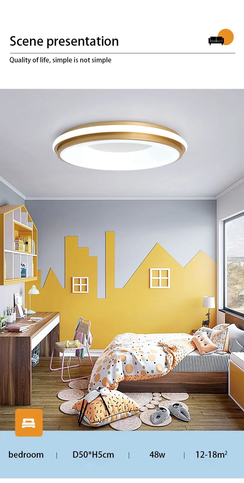 Nordic LED Ceiling Light – Modern Macaron Circular Lamp