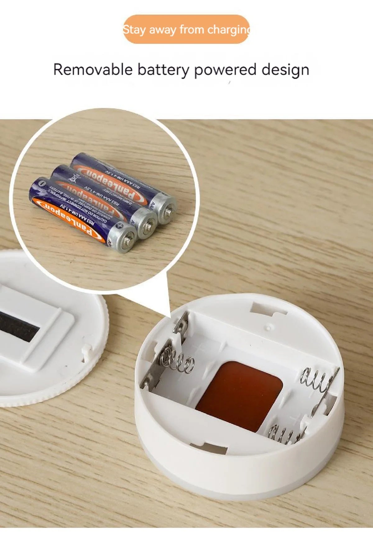 LED Bedside Night Light – 3 Modes, Battery Powered