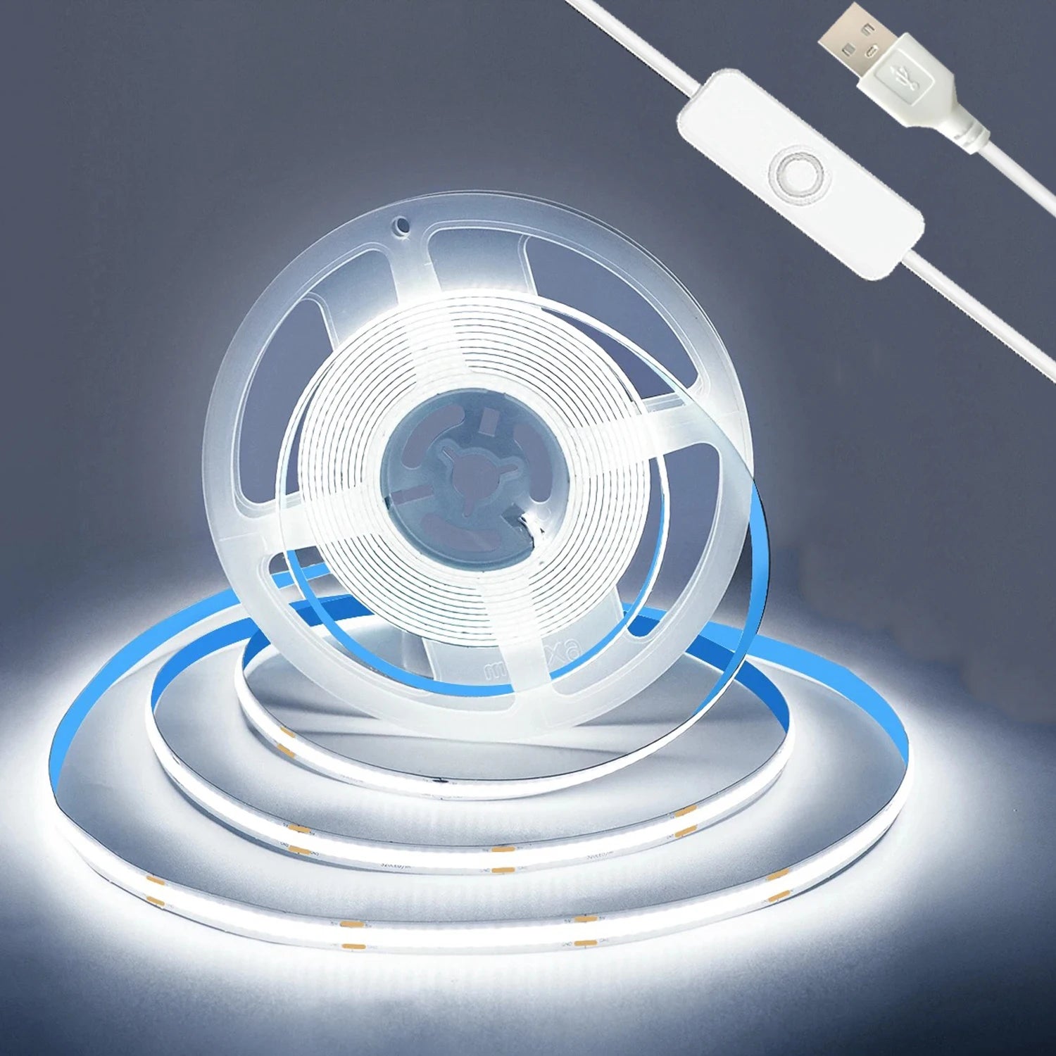 USB COB LED Strip Light – 5V, 320 LEDs/M, Flexible Tape