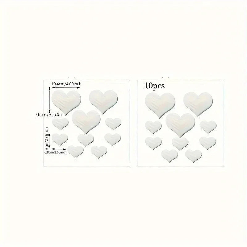3D Love Heart Mirror Wall Stickers – Removable Wall Art Set