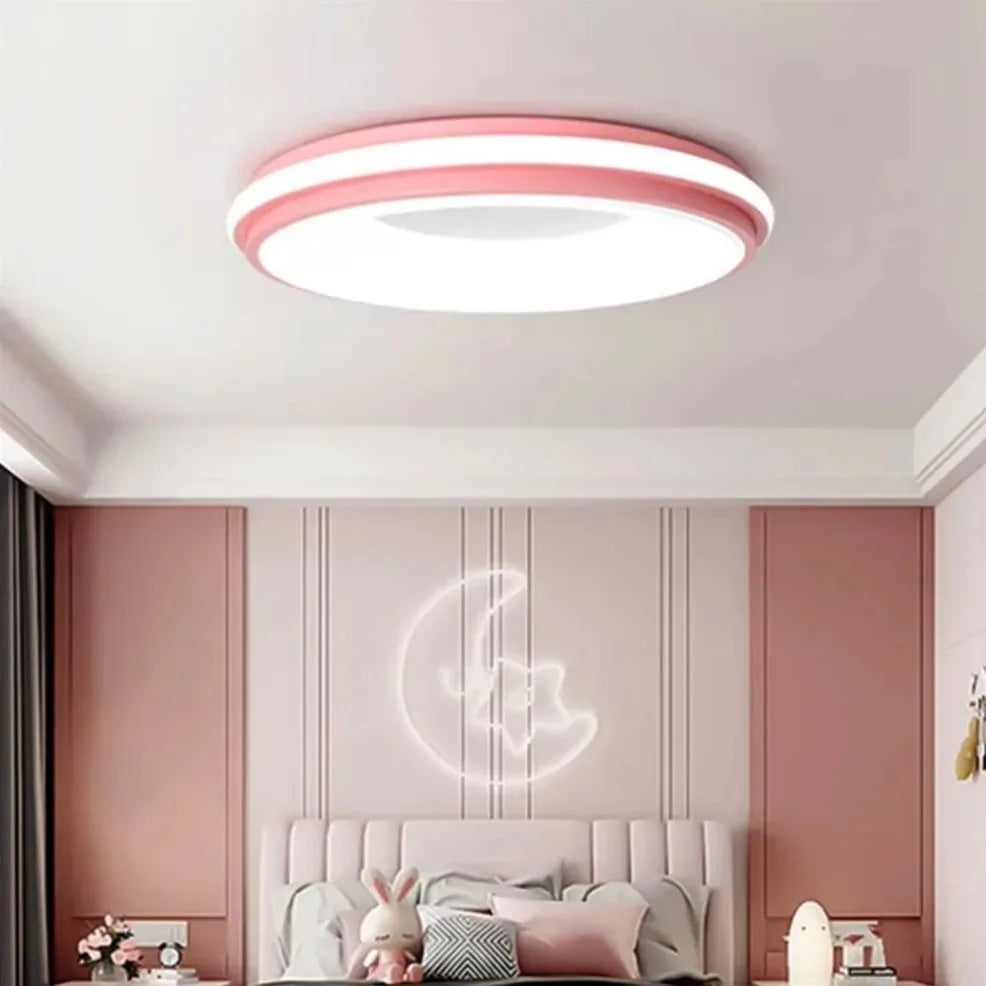 Nordic LED Ceiling Light – Modern Macaron Circular Lamp