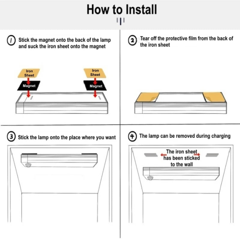 USB Rechargeable Motion Sensor LED Night Light Bar