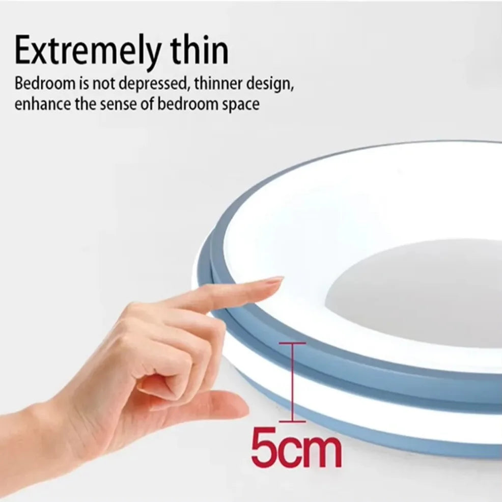 Nordic LED Ceiling Light – Modern Macaron Circular Lamp