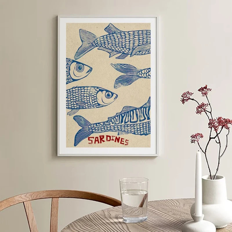 Retro Kitchen Coffee Poster – Cartoon Wall Canvas Art