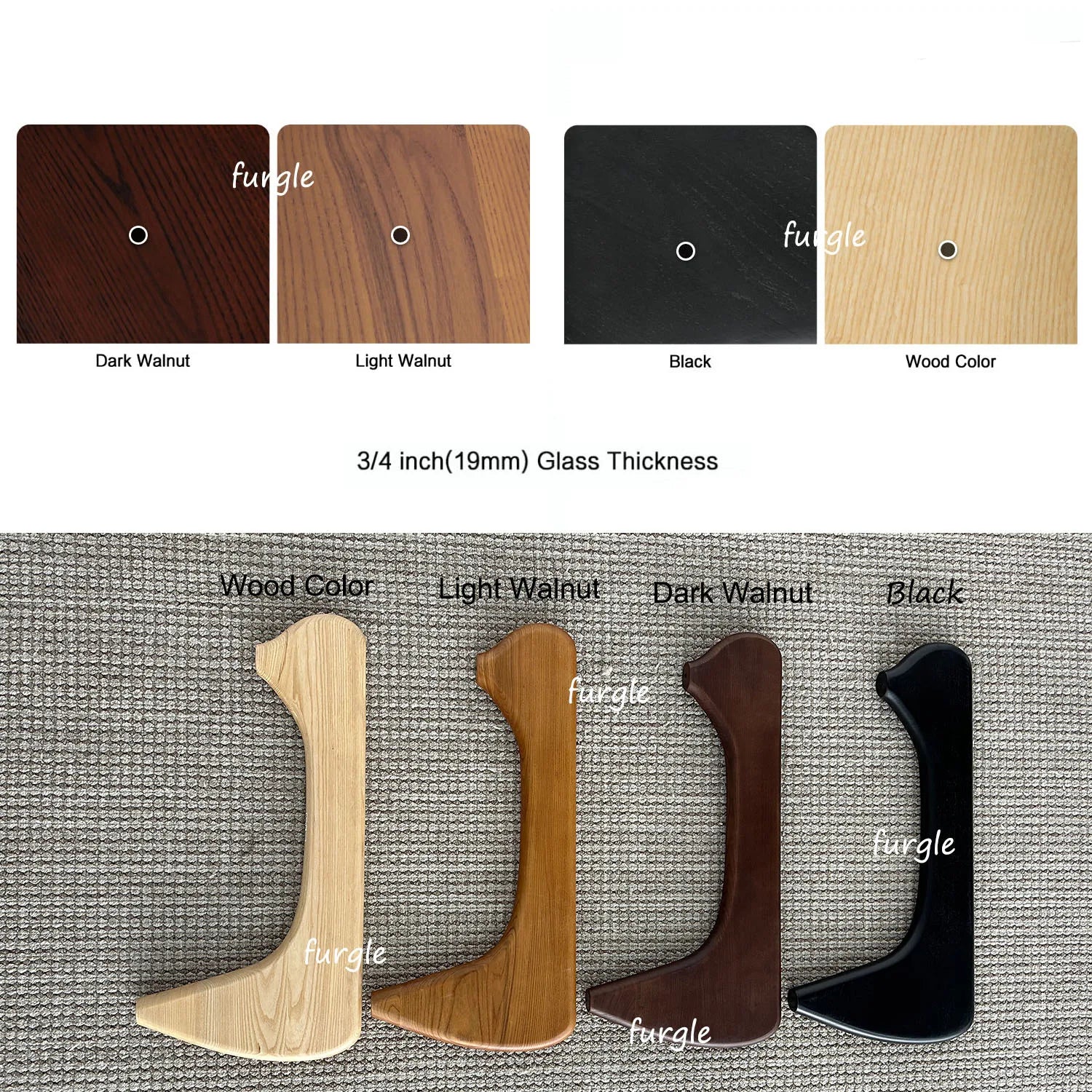 Modern Wood & Glass Coffee Table for Living Room