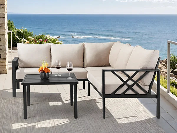 6-Piece Outdoor Patio Furniture Set with Coffee Table