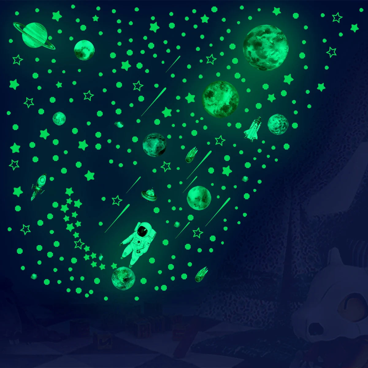 Glow in the Dark Stars Wall Stickers – 849Pcs Kids Room Décor