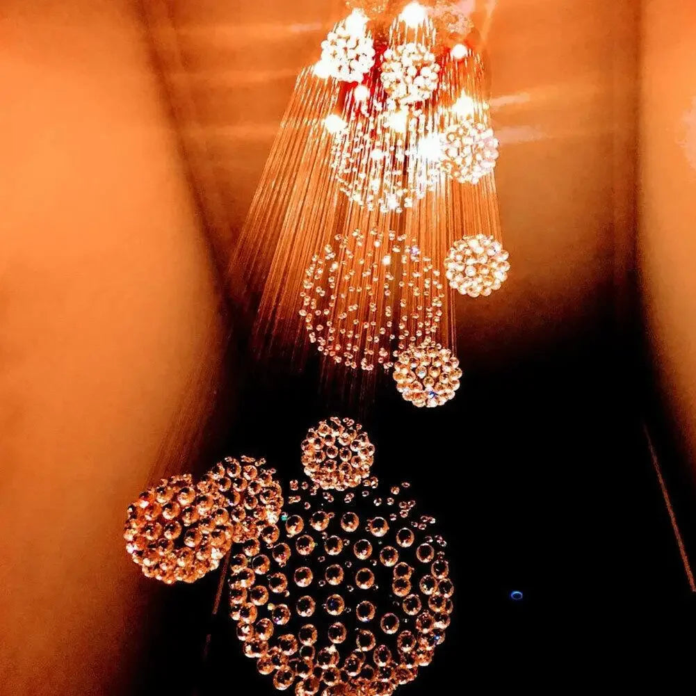 Luxury Crystal Spiral Raindrop LED Chandelier 31.5"