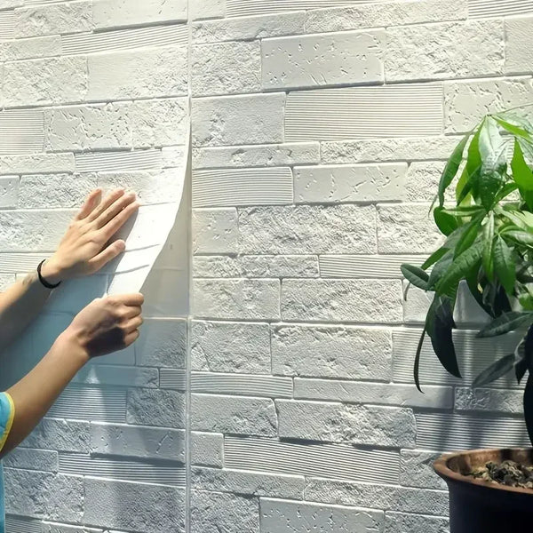 3D Brick Wall Stickers – Self-Adhesive Waterproof Panels, 35×35cm