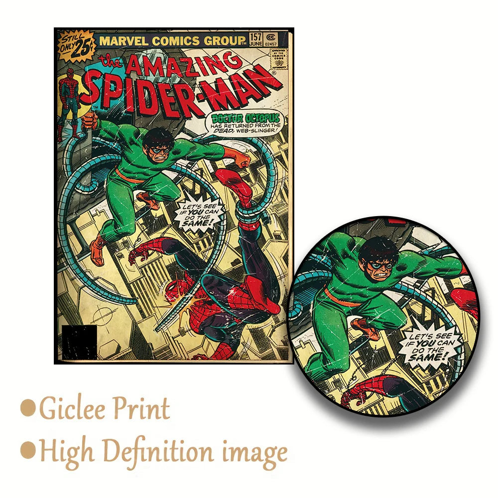 Retro Marvel Spider-Man Wall Art – Superhero Poster for Kids