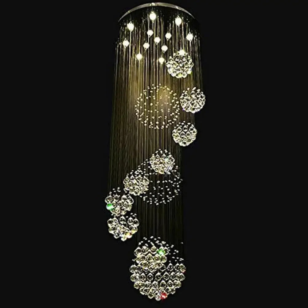 Luxury Crystal Spiral Raindrop LED Chandelier 31.5"