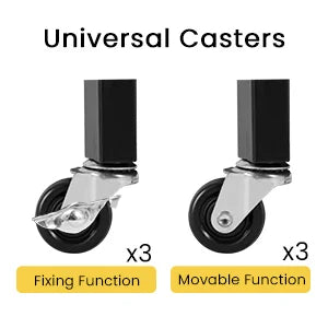 3-Tier 360° Rotating Bookcase Side Table with Wheels