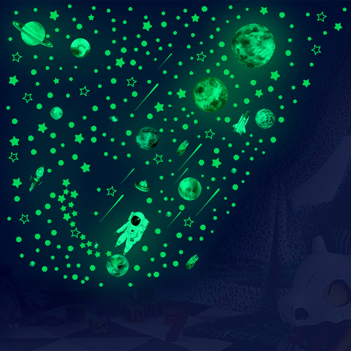 Glow in the Dark Stars Wall Stickers – 849Pcs Kids Room Décor