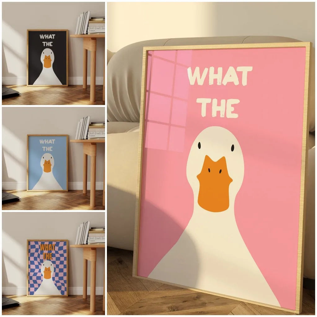 Funny Duck Canvas Poster – Cute Animal Wall Art