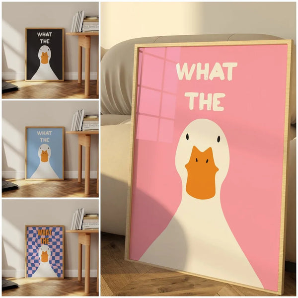 Funny Duck Canvas Poster – Cute Animal Wall Art