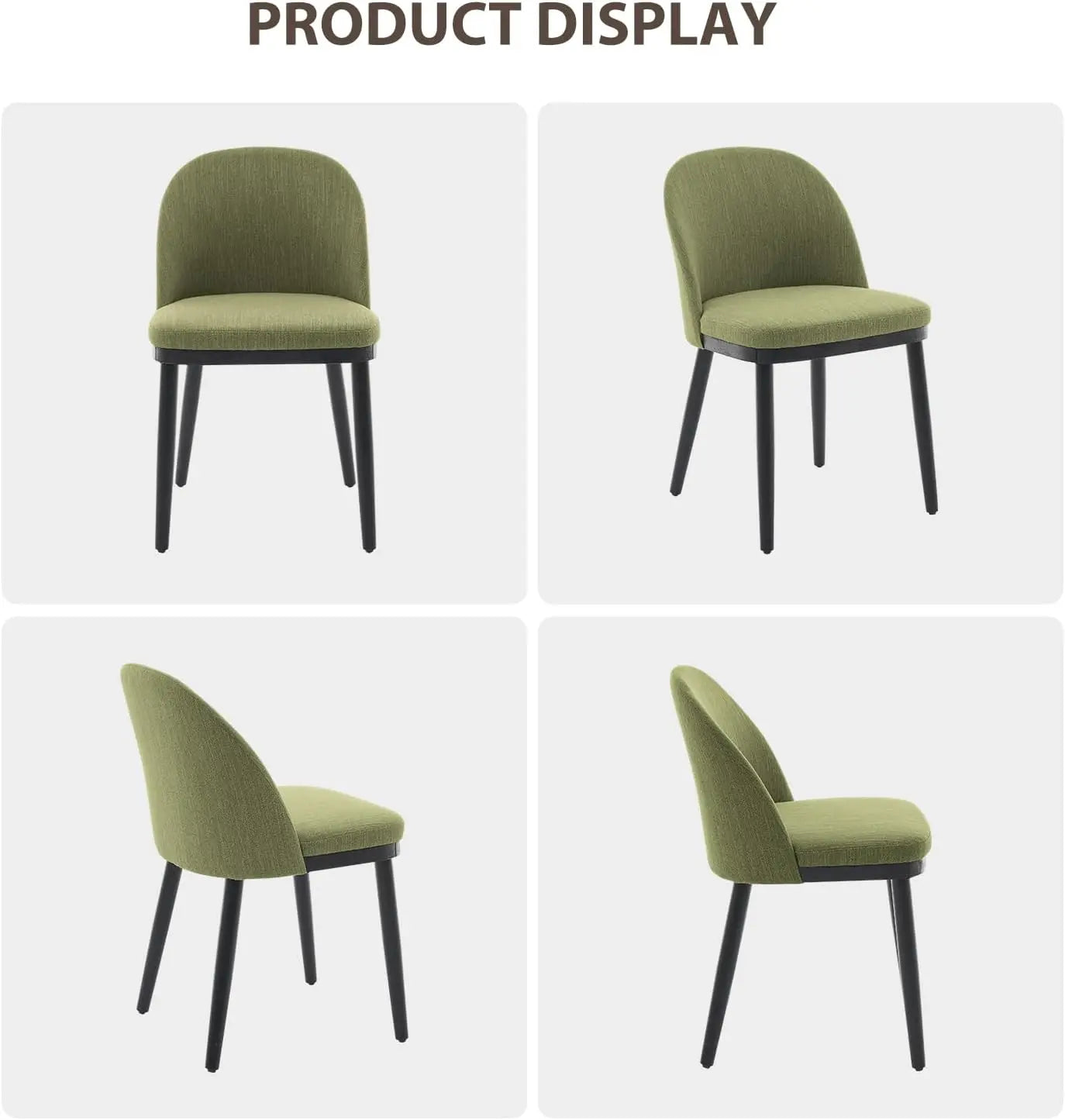 Set of 2 Modern Upholstered High Back Dining Chairs