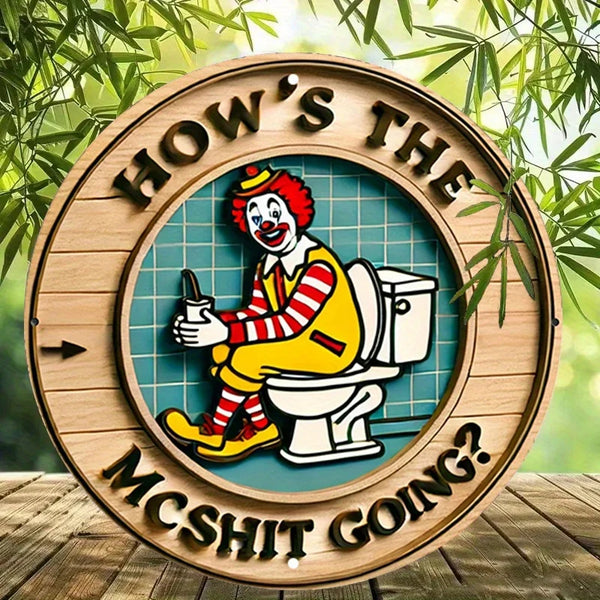 Vintage Clown Metal Sign – 7.8" Round Retro Wall Art