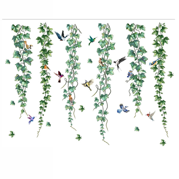 Green Plants & Butterflies Wall Stickers – Kids Room Décor